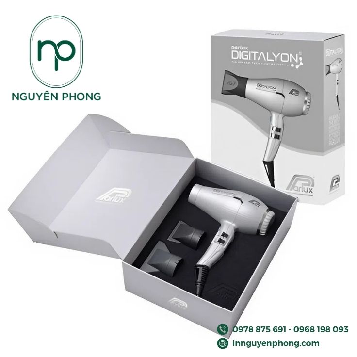 Mẫu hộp carton đựng máy sấy dạng nắp gài 